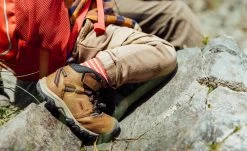 Keen Little Kids' Ridge Flex Waterproof Boot | Bison/Red Carpet 13 Keen Little Kids' Ridge Flex Waterproof Boot | Bison/Red Carpet -Keen RidgeFlexPDPLifestyle1Kids 2