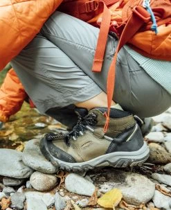 Keen Big Kids' Ridge Flex Waterproof Boot | Dark Olive/Dusky Citron -Keen RidgeFlexPDPLifestyle3Kids