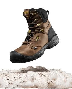 Keen Men's Independence 8" Insulated Waterproof Boot (Carbon-Fiber Toe) | Dark Earth/Black -Keen SDD 583 Independence 1026830 Left Image 88a3f1b6 6477 4f76 98d5 3a95bcb54005