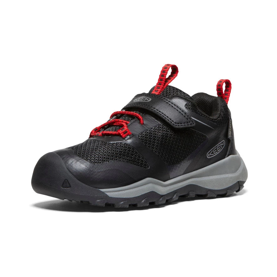 Keen Little Kids' Wanduro Waterproof Shoe | Black/Ribbon Red 5 Keen Little Kids' Wanduro Waterproof Shoe | Black/Ribbon Red - Image 3